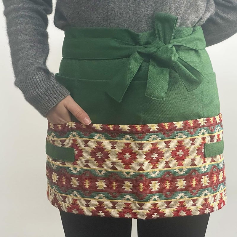MILCIL Store Garden Apron for Woman, Serve Apron Cute, Flora Half Apron with 8 Pockets, Valentines Gift for Mom Wife Girlfriend - Image 4